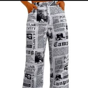 Akira high waist wide leg zipper pants